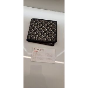 Coach Crosby Op Art Shadow Billfold Wallet Vintage 90s Y2K Mens Leather Luxury